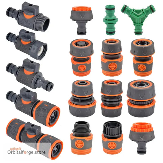 1/2’’ 3/4’’ 1’’ Garden Hose Quick Connector - Stopwater Plastic Coupler for Tap & Watering Gun