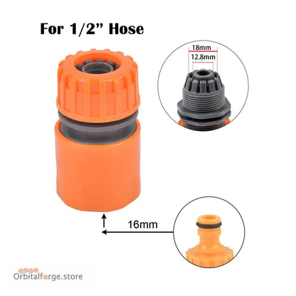 1/2’’ 3/4’’ 1’’ Garden Hose Quick Connector - Stopwater Plastic Coupler for Tap & Watering Gun - P