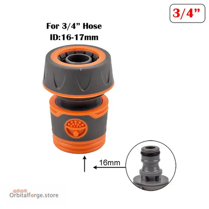 1/2’’ 3/4’’ 1’’ Garden Hose Quick Connector - Stopwater Plastic Coupler for Tap & Watering Gun - M