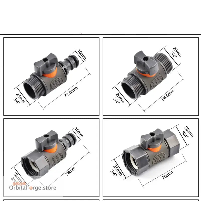 1/2’’ 3/4’’ 1’’ Garden Hose Quick Connector - Stopwater Plastic Coupler for Tap & Watering Gun