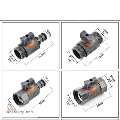 1/2’’ 3/4’’ 1’’ Garden Hose Quick Connector - Stopwater Plastic Coupler for Tap & Watering Gun