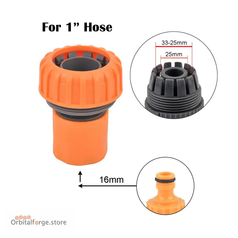 1/2’’ 3/4’’ 1’’ Garden Hose Quick Connector - Stopwater Plastic Coupler for Tap & Watering Gun - R