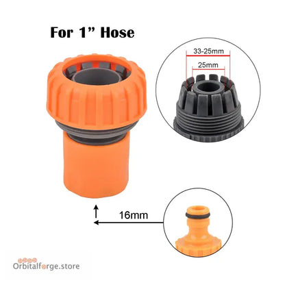 1/2’’ 3/4’’ 1’’ Garden Hose Quick Connector - Stopwater Plastic Coupler for Tap & Watering Gun - R