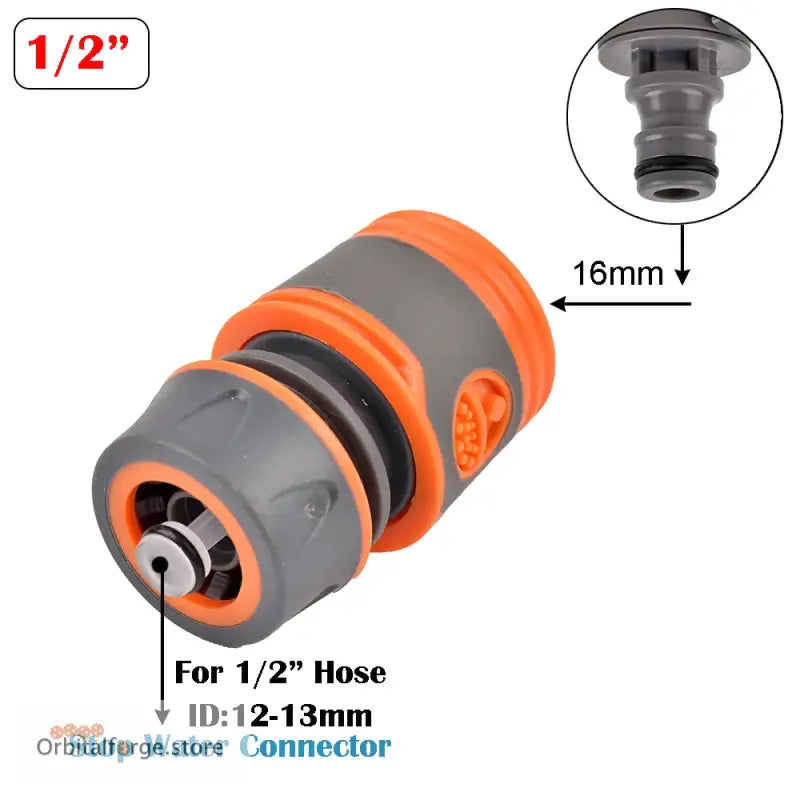 1/2’’ 3/4’’ 1’’ Garden Hose Quick Connector - Stopwater Plastic Coupler for Tap & Watering Gun - N