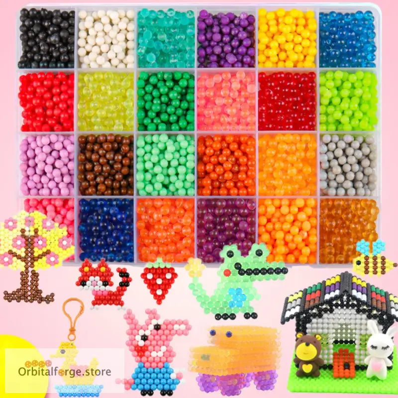 1000-Piece DIY Water Spray Magic Beads Set - Colourful Crystal Beads Craft Kit for Kids Ages 3 + - 1000 pcs random bead