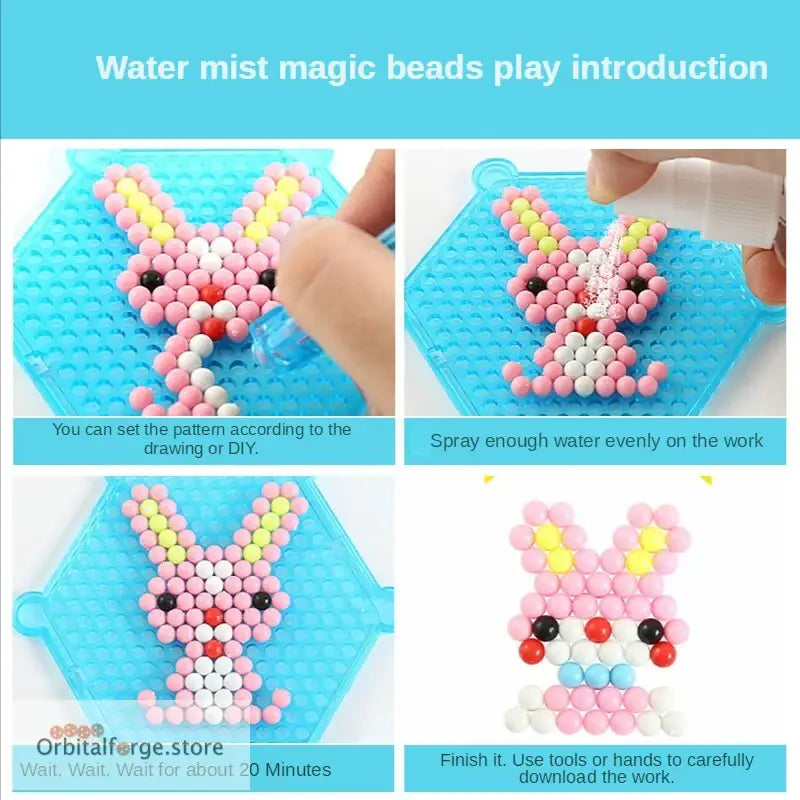 1000-Piece DIY Water Spray Magic Beads Set - Colourful Crystal Beads Craft Kit for Kids Ages 3 + - 1000 pcs random bead