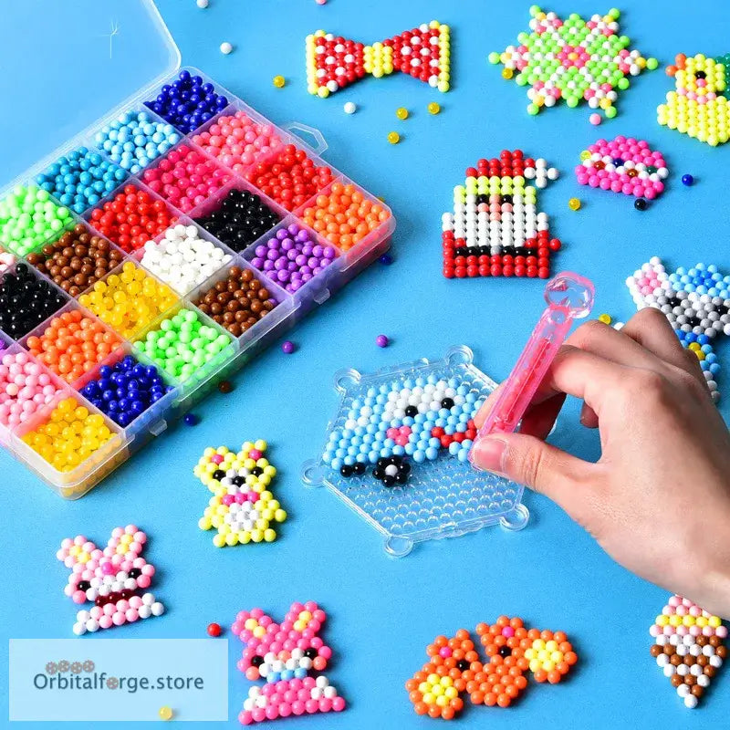 1000-Piece DIY Water Spray Magic Beads Set - Colourful Crystal Beads Craft Kit for Kids Ages 3 + - 1000 pcs random bead