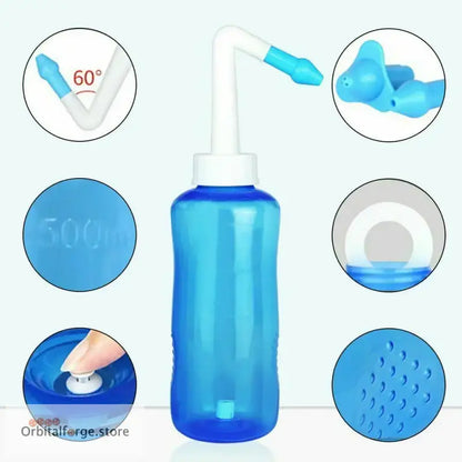 300ml/500ml Nasal Irrigator - Automatic Sinus Rinse Cleaner for Allergy Prevention.