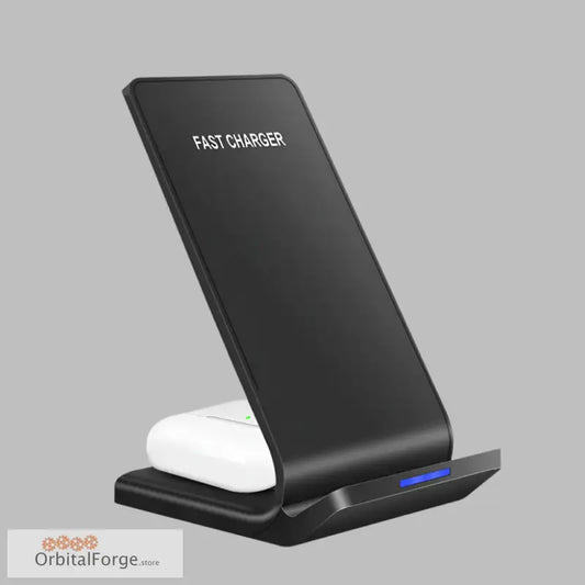 Black 30W Wireless Charging Stand with LED Indicator for Samsung and iPhone