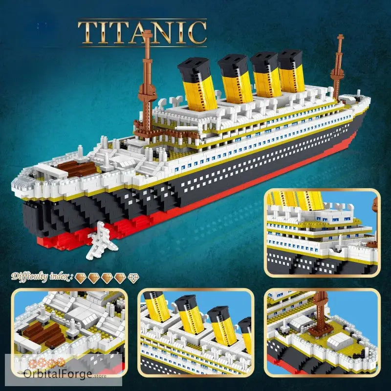 4000 + Piece Titanic Model Cruise Ship Building Blocks - Boat Bricks Collection for DIY Construction & Gifts - 4173pcs