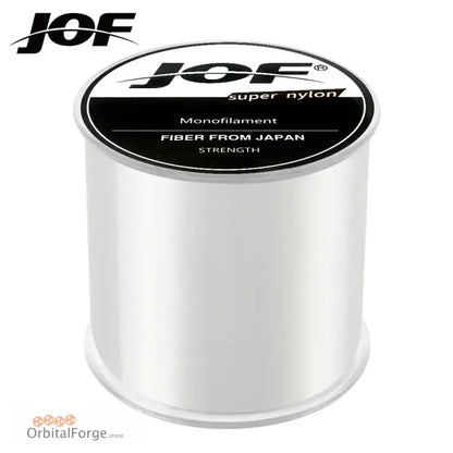 White spool of JOF super nylon monofilament fishing line from Japan.