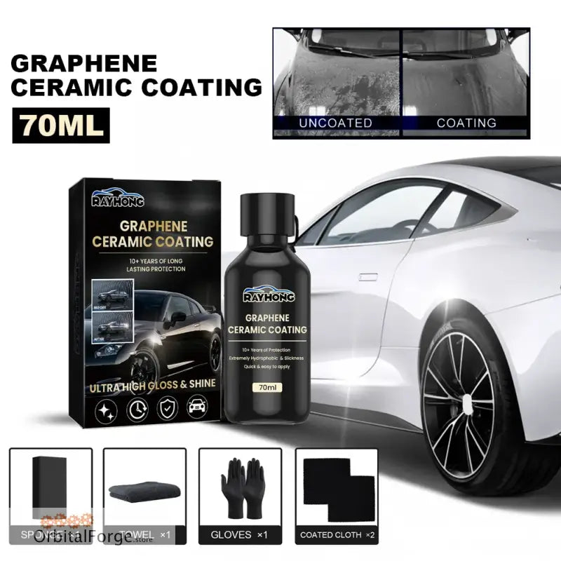 70ml Graphene Ceramic Coating - Car Detailing Polishing Liquid with Waterproof Anti-Scratch Hydrophobic Protection