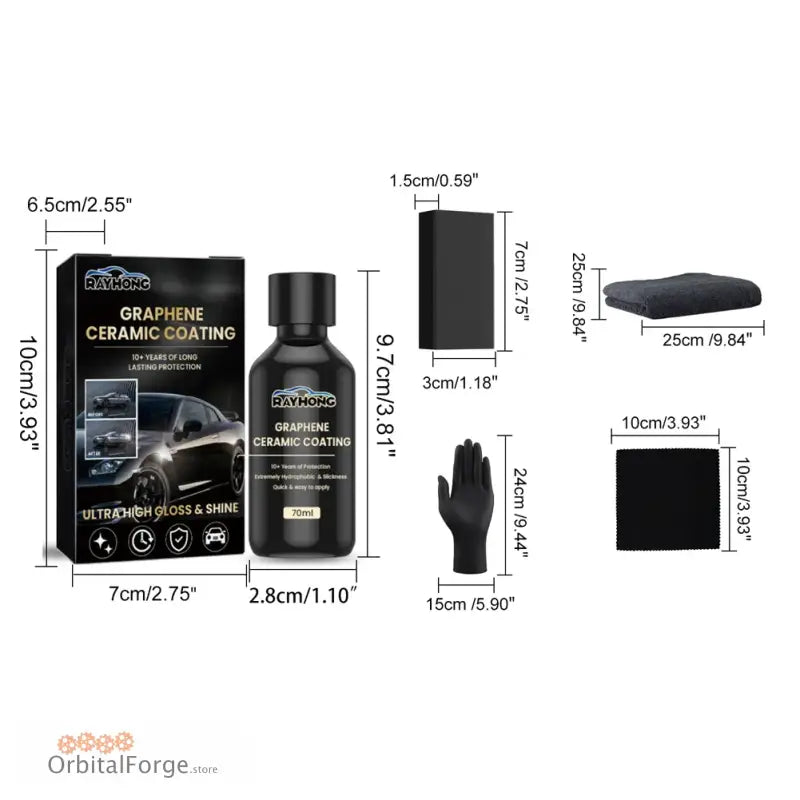 70ml Graphene Ceramic Coating - Car Detailing Polishing Liquid with Waterproof Anti-Scratch Hydrophobic Protection