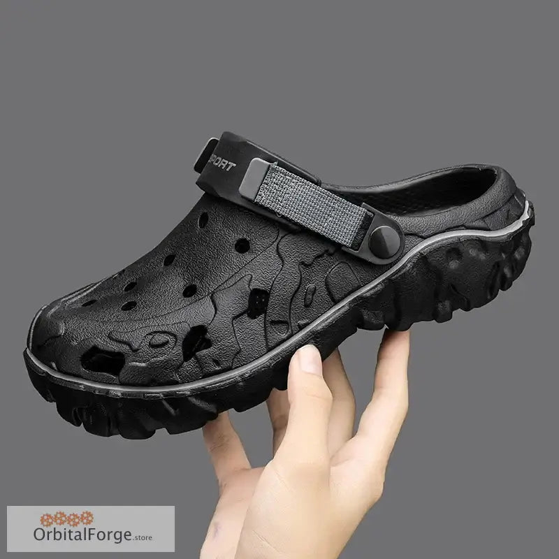 Black Men’s Summer Garden Clogs 7 - 11.5 - Lightweight EVA Hole Shoes Casual Water Slippers for Outdoor & Home