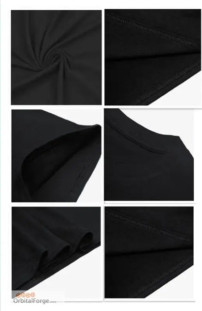 Black fabric with twisted texture on a security t-shirt for event staff with double-sided print