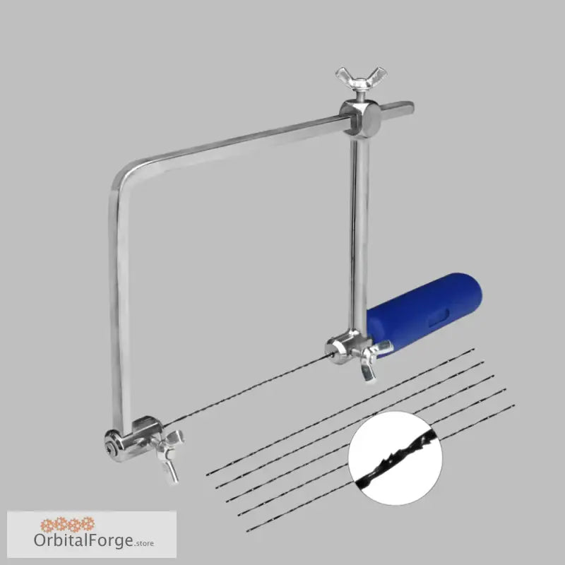 Blue Handle Adjustable Frame Coping Saw for precision cutting with a thin blade