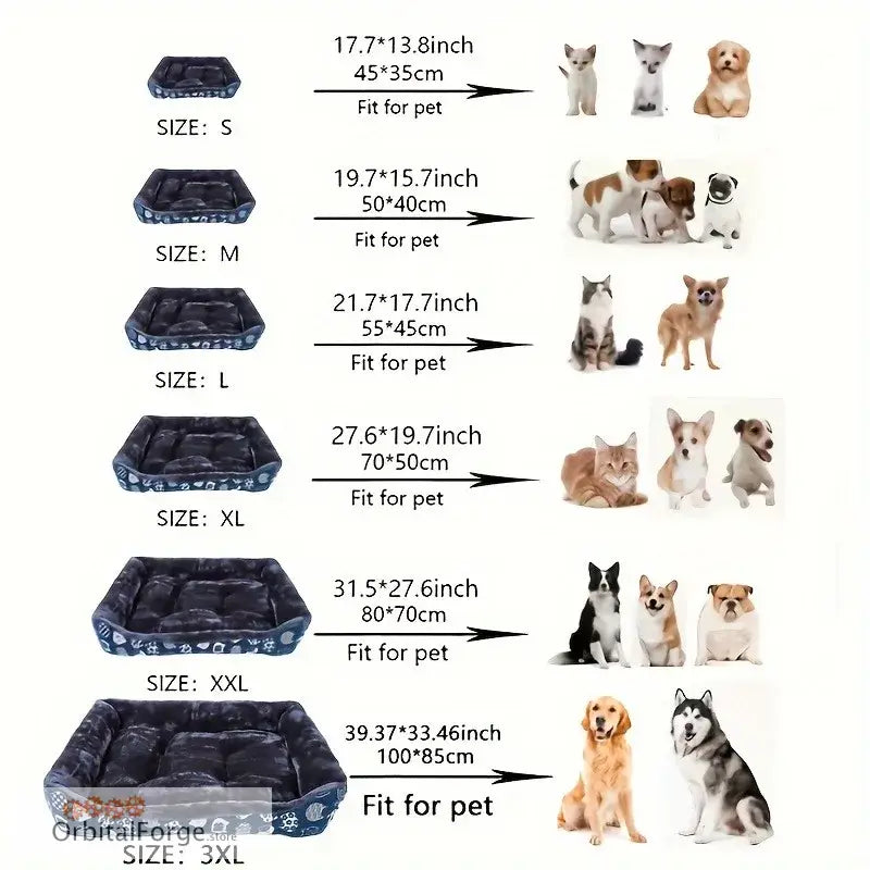 Blue Pet Dog & Cat Bed Sofa Mat - Breathable Printed Basket for Large Medium & Small Pets Cosy Indoor House