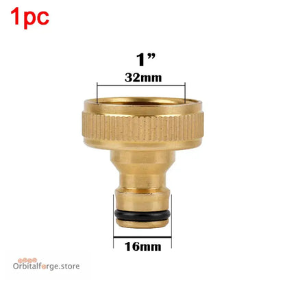 Brass Hose Quick Connector Fittings - 1/2’’ 5/8’’ 3/4’’ 1’’ Copper Thread Tap Adapter for Garden Watering - E