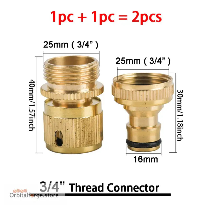 Brass Hose Quick Connector Fittings - 1/2’’ 5/8’’ 3/4’’ 1’’ Copper Thread Tap Adapter for Garden Watering - Q