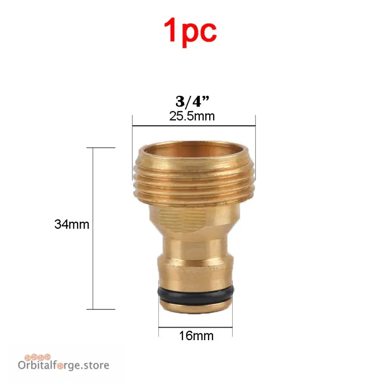 Brass Hose Quick Connector Fittings - 1/2’’ 5/8’’ 3/4’’ 1’’ Copper Thread Tap Adapter for Garden Watering - B