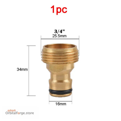 Brass Hose Quick Connector Fittings - 1/2’’ 5/8’’ 3/4’’ 1’’ Copper Thread Tap Adapter for Garden Watering - B