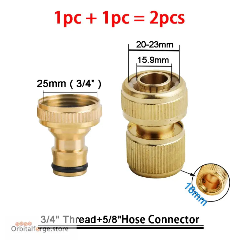 Brass Hose Quick Connector Fittings - 1/2’’ 5/8’’ 3/4’’ 1’’ Copper Thread Tap Adapter for Garden Watering - O