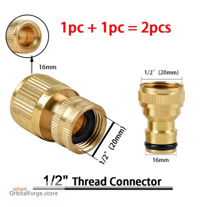 Brass Hose Quick Connector Fittings - 1/2’’ 5/8’’ 3/4’’ 1’’ Copper Thread Tap Adapter for Garden Watering - X