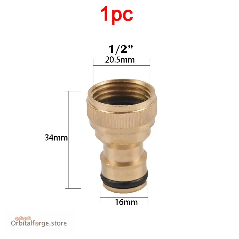 Brass Hose Quick Connector Fittings - 1/2’’ 5/8’’ 3/4’’ 1’’ Copper Thread Tap Adapter for Garden Watering - C