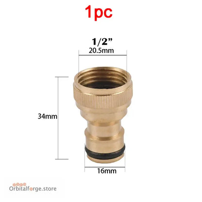 Brass Hose Quick Connector Fittings - 1/2’’ 5/8’’ 3/4’’ 1’’ Copper Thread Tap Adapter for Garden Watering - C