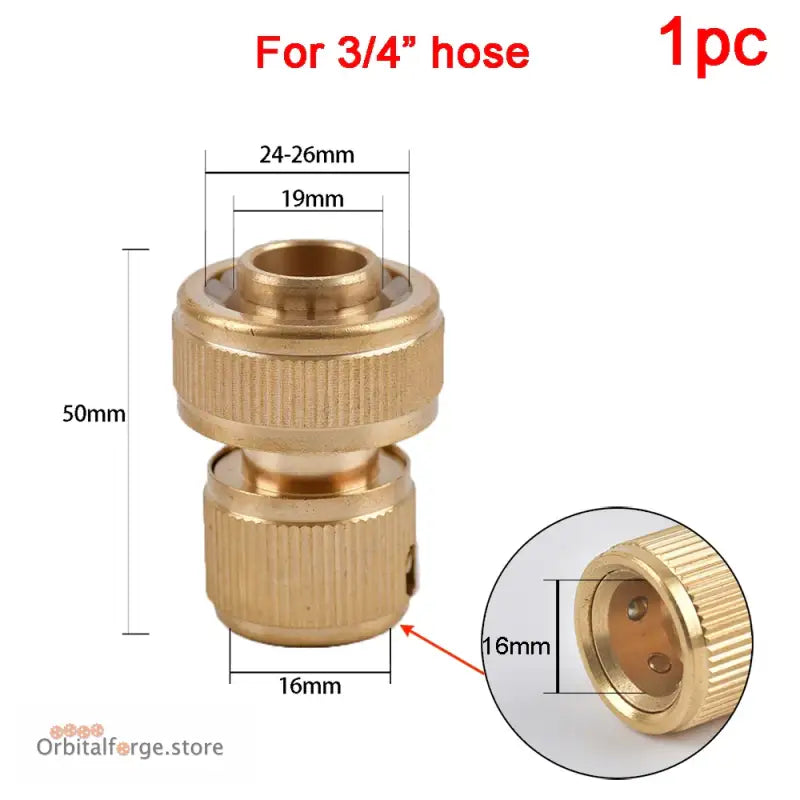 Brass Hose Quick Connector Fittings - 1/2’’ 5/8’’ 3/4’’ 1’’ Copper Thread Tap Adapter for Garden Watering - J