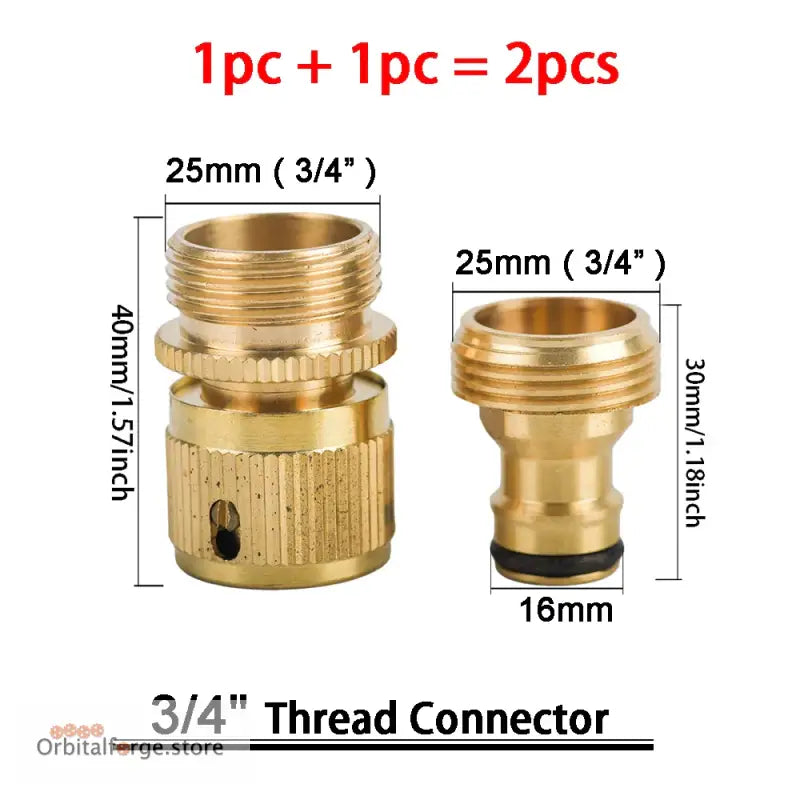 Brass Hose Quick Connector Fittings - 1/2’’ 5/8’’ 3/4’’ 1’’ Copper Thread Tap Adapter for Garden Watering - S