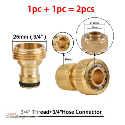 Brass Hose Quick Connector Fittings - 1/2’’ 5/8’’ 3/4’’ 1’’ Copper Thread Tap Adapter for Garden Watering - M