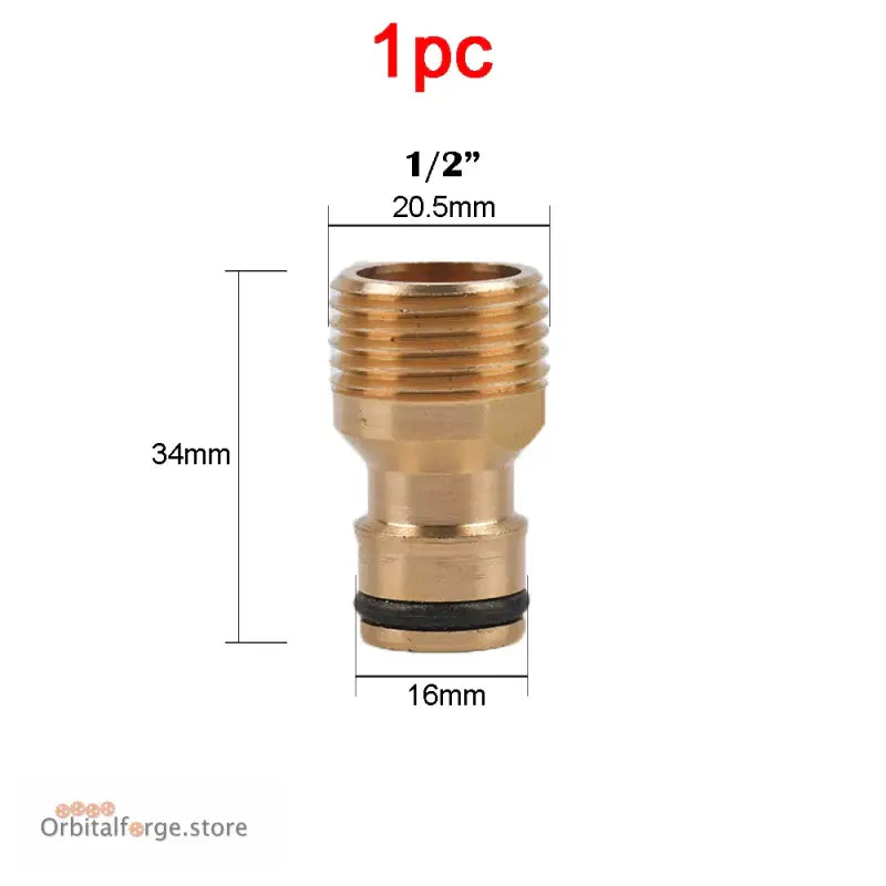 Brass Hose Quick Connector Fittings - 1/2’’ 5/8’’ 3/4’’ 1’’ Copper Thread Tap Adapter for Garden Watering