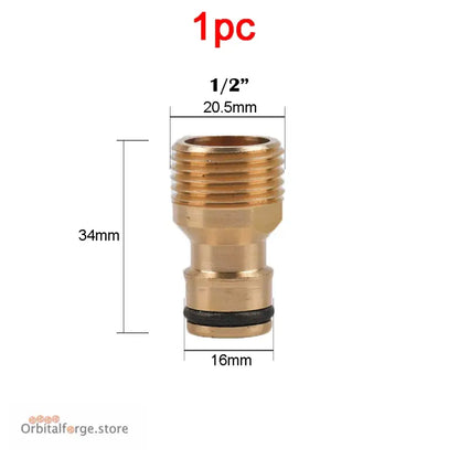 Brass Hose Quick Connector Fittings - 1/2’’ 5/8’’ 3/4’’ 1’’ Copper Thread Tap Adapter for Garden Watering