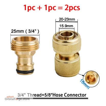 Brass Hose Quick Connector Fittings - 1/2’’ 5/8’’ 3/4’’ 1’’ Copper Thread Tap Adapter for Garden Watering - L