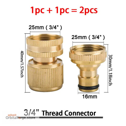 Brass Hose Quick Connector Fittings - 1/2’’ 5/8’’ 3/4’’ 1’’ Copper Thread Tap Adapter for Garden Watering - T