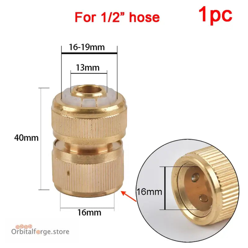 Brass Hose Quick Connector Fittings - 1/2’’ 5/8’’ 3/4’’ 1’’ Copper Thread Tap Adapter for Garden Watering - H