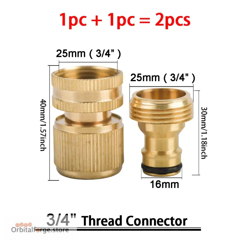 Brass Hose Quick Connector Fittings - 1/2’’ 5/8’’ 3/4’’ 1’’ Copper Thread Tap Adapter for Garden Watering - R