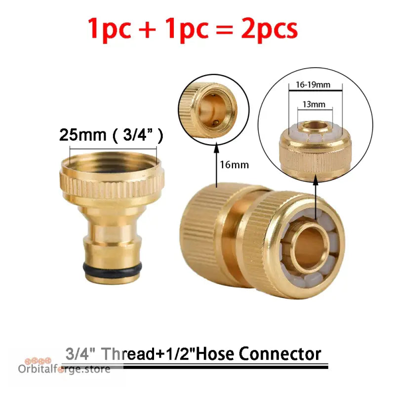 Brass Hose Quick Connector Fittings - 1/2’’ 5/8’’ 3/4’’ 1’’ Copper Thread Tap Adapter for Garden Watering - N