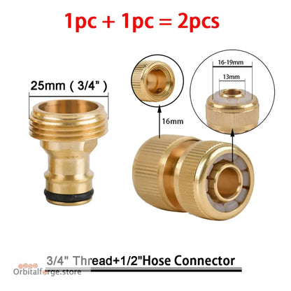 Brass Hose Quick Connector Fittings - 1/2’’ 5/8’’ 3/4’’ 1’’ Copper Thread Tap Adapter for Garden Watering - K