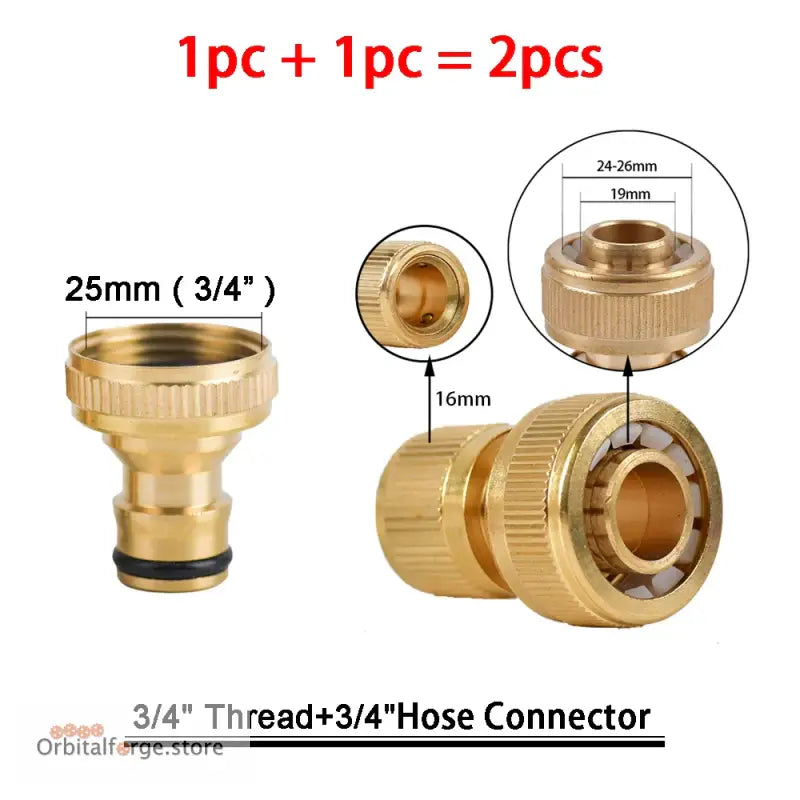 Brass Hose Quick Connector Fittings - 1/2’’ 5/8’’ 3/4’’ 1’’ Copper Thread Tap Adapter for Garden Watering - P