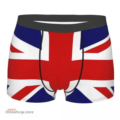 British Flag Men’s Boxer Briefs - Breathable Lycra Blend with Patriotic Print - British Pants / S