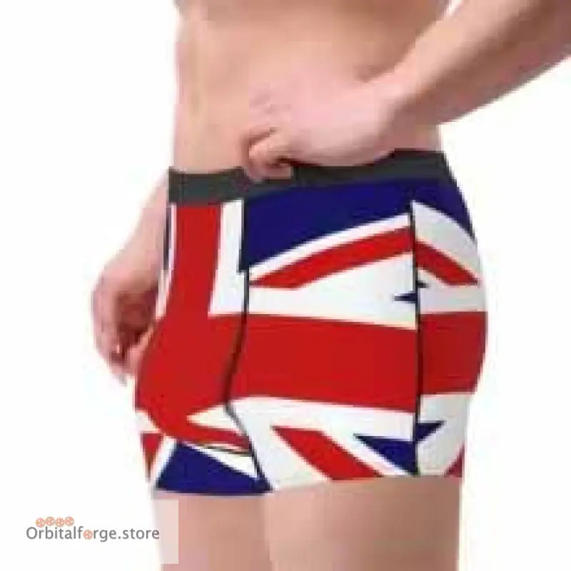 British Flag Men’s Boxer Briefs - Breathable Lycra Blend with Patriotic Print