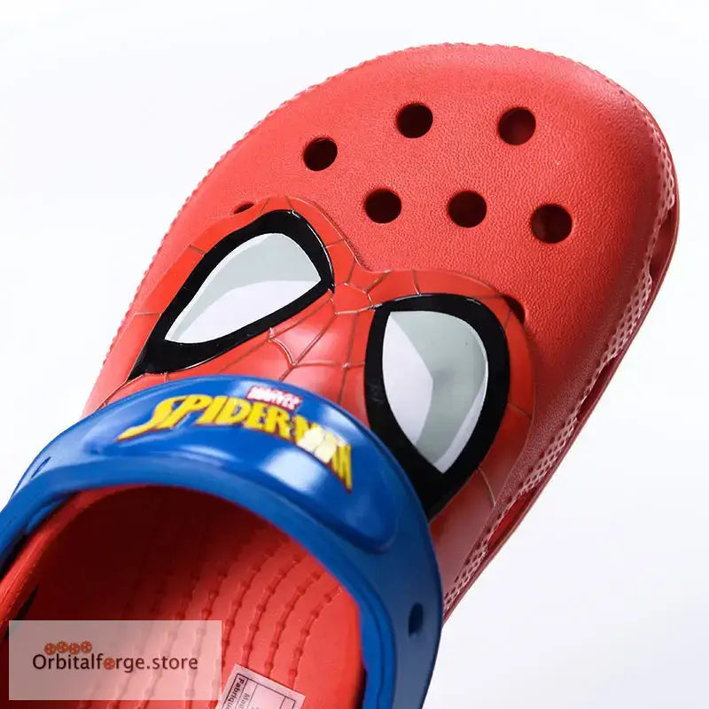 Cartoon Red Sandals Slippers - Breathable Hollow-Out EVA Beach Shoes for Boys & Girls Sizes 25-35