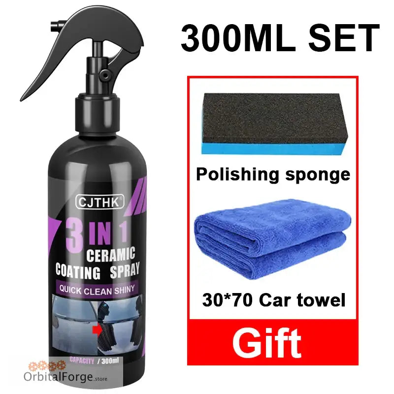 Ceramic Coating Car Nano Agent - Crystal Liquid for Hydrophobic Anti-Scratch Protection Car Wax & Polish - 300ml set