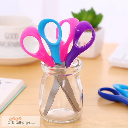 Children’s Round Head Safety Scissors - Plastic DIY Paper-Cutting Tool for Nursery & Art Projects