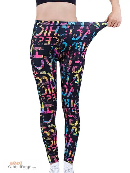 Colourful Camouflage Leggings in pink, blue, and yellow for stylish casual wear