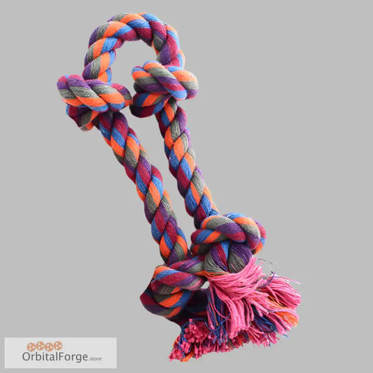 Colorful Cotton Rope Dog Toy for Healthy Teeth and Strong Bites with frayed tassels