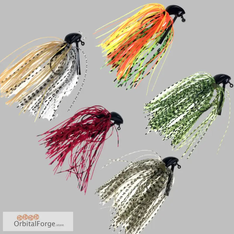 Colorful Jellyfish Jigs with flowing skirts for effective largemouth bass fishing