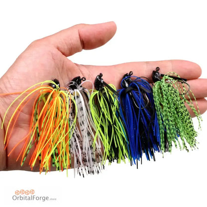 Colorful Jellyfish Jigs for Largemouth Bass Fishing with Silicone Skirts and Hooks